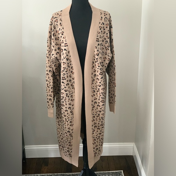 Kittenish Sweaters - NWT Kittenish Animal Print Long Cardigan